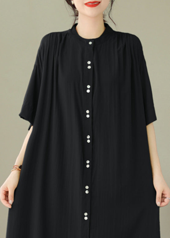 Black O-neck Vacation Maxi Dresses Summer Gh1076