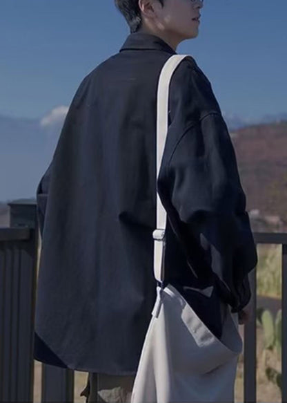 Thin Pockets Coats Cotton Collar Pan Black Peter