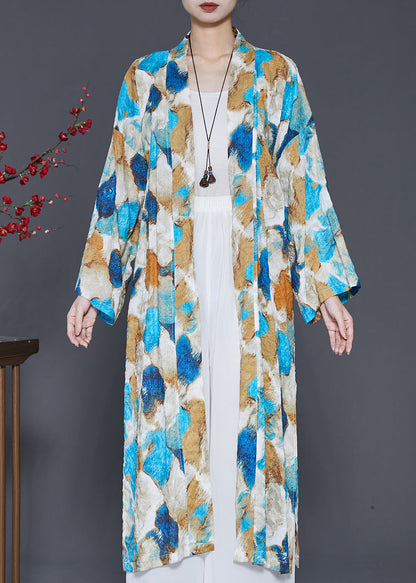 Blue Oversized Tie Dye Cotton Cardigans Spring Sd1042