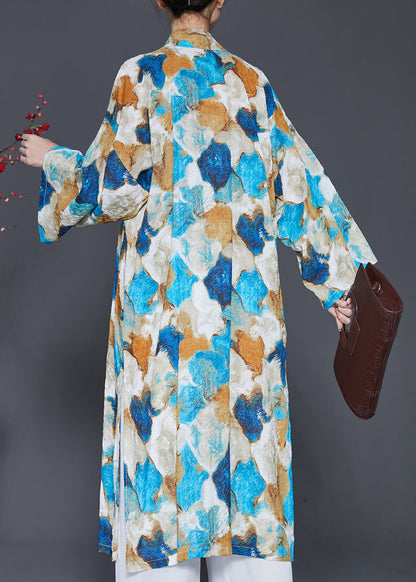 Blue Oversized Tie Dye Cotton Cardigans Spring Sd1042