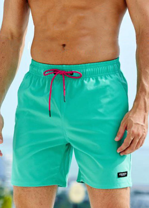 Shorts Plus Drawstring Zippered Cotton Summer Green Size