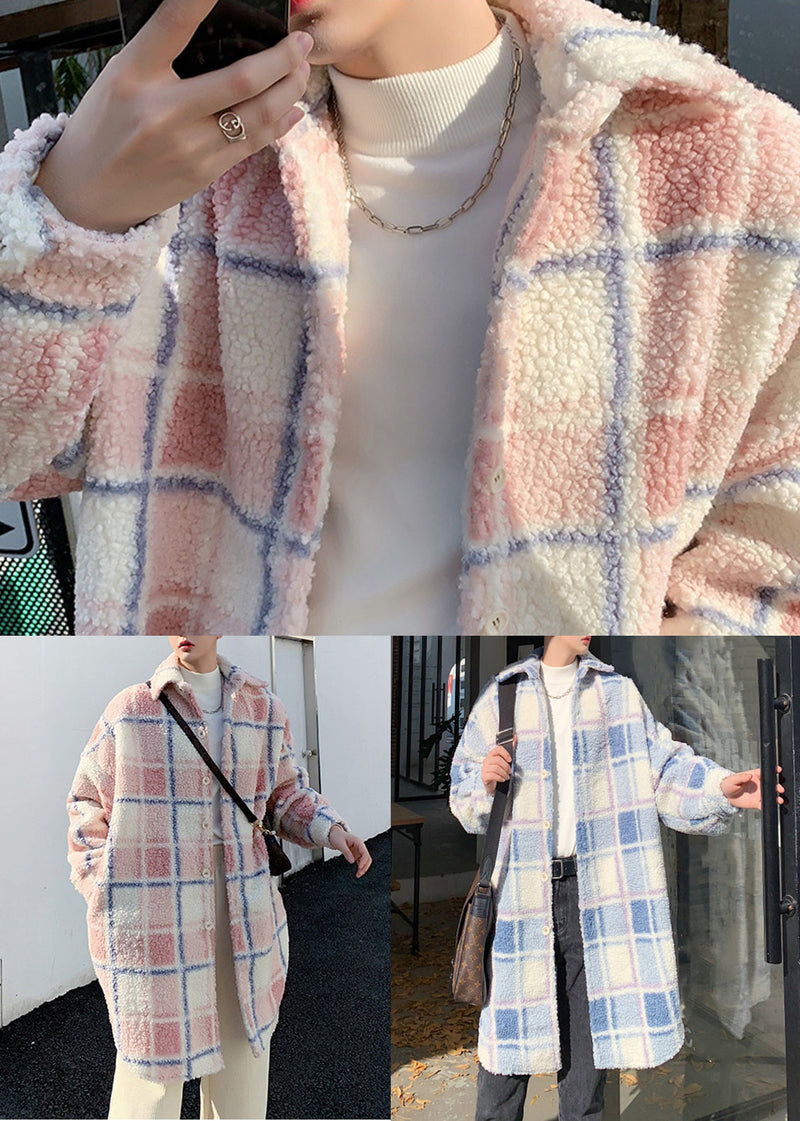 Pink Peter Pan Collar Button Teddy Faux Fur Coats Winter Ro039