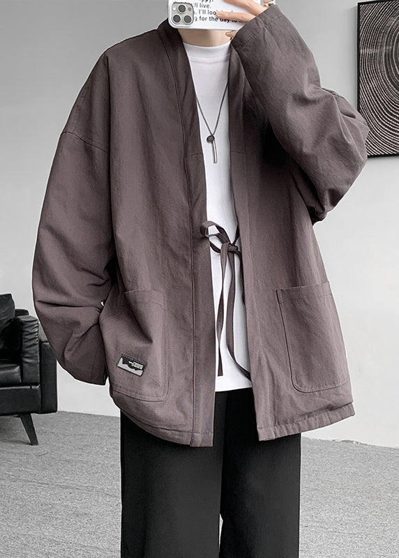 Red Lace Up Wear on Both Sides Coat Fall Wj028