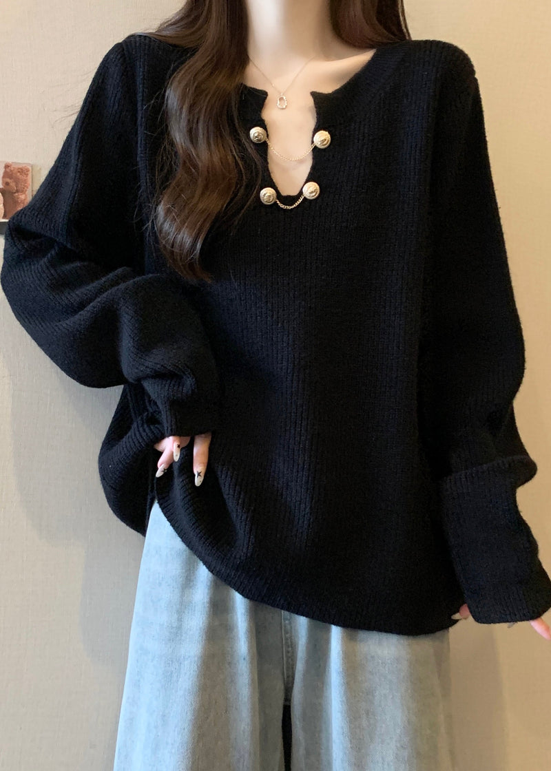 Red V Neck Thick Warm Knit Sweaters Winter Rg032