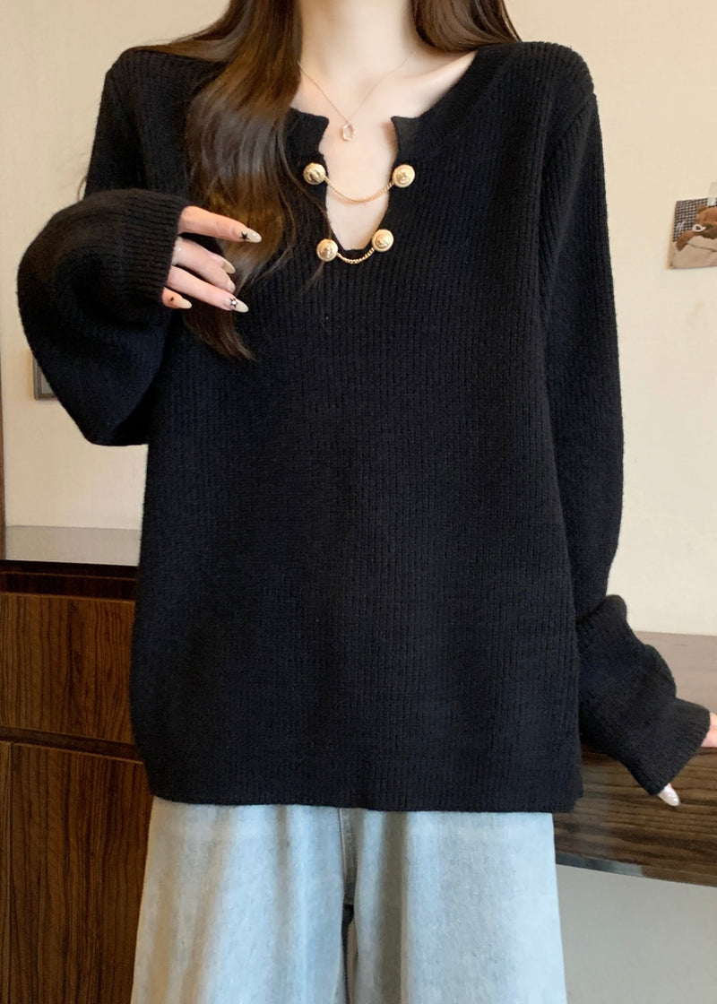 Red V Neck Thick Warm Knit Sweaters Winter Rg032