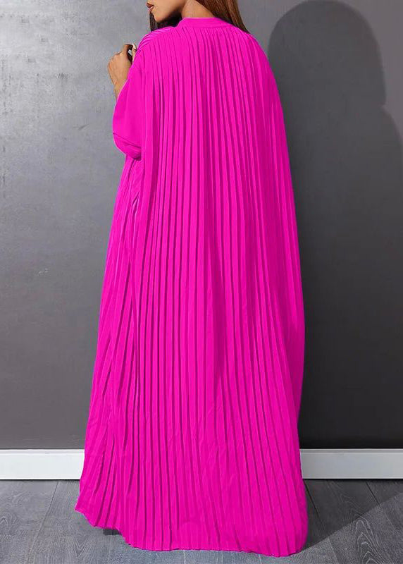 Rose Wrinkled Long Dresses Spring Vb1036