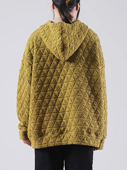 Drawstring Zipper Hooded Sweatshirt