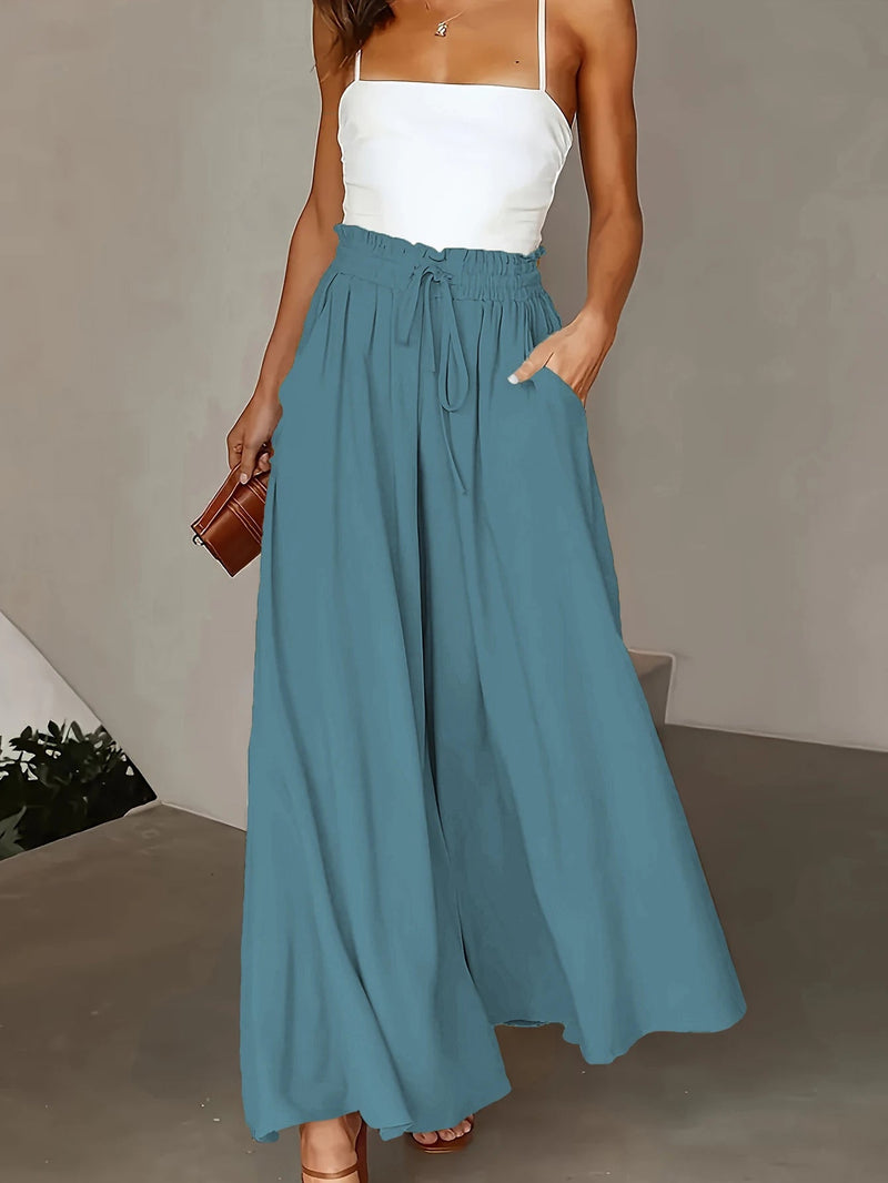 Wide Leg Stretch Elastic Waist Pant
