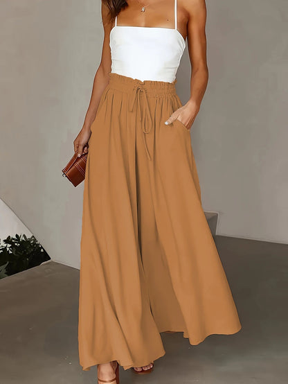 Wide Leg Stretch Elastic Waist Pant