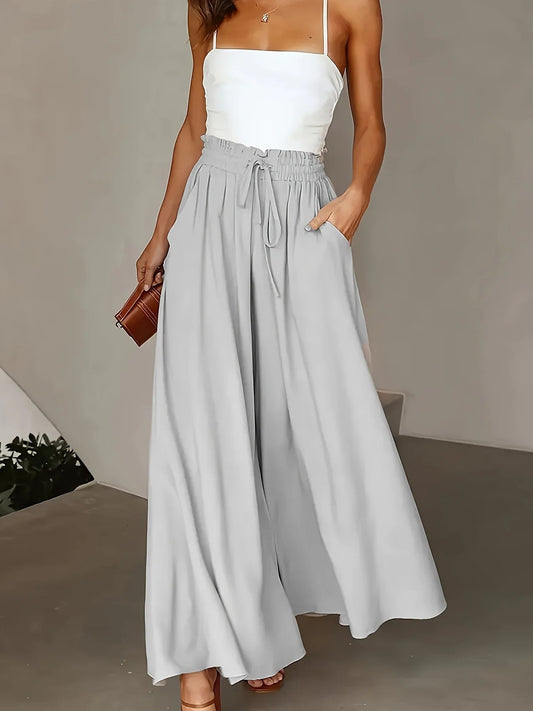 Wide Leg Stretch Elastic Waist Pant