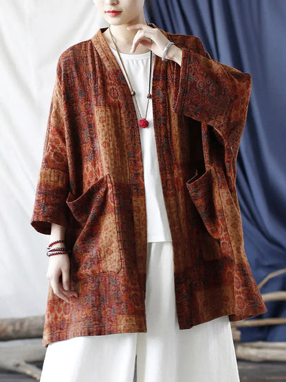 Pocket Print Loose Coat