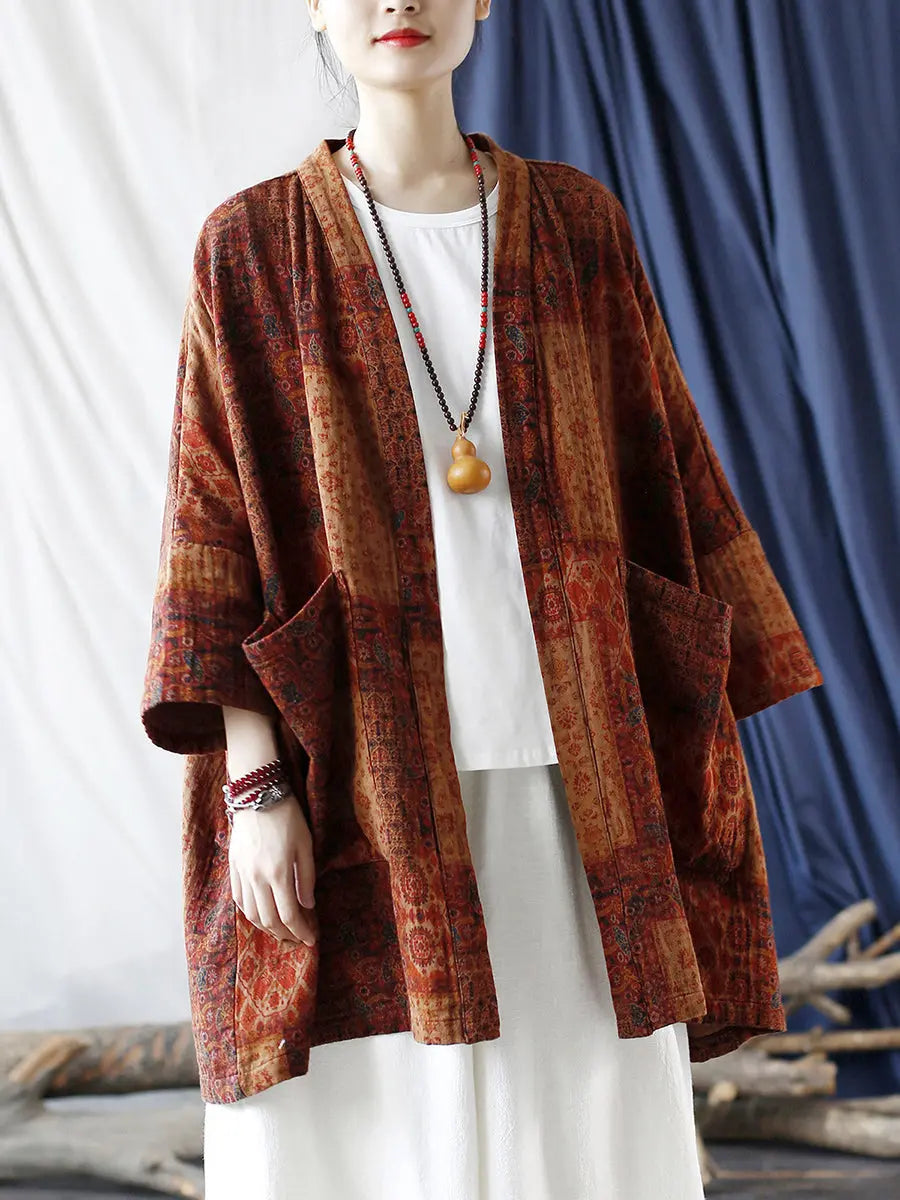 Pocket Print Loose Coat