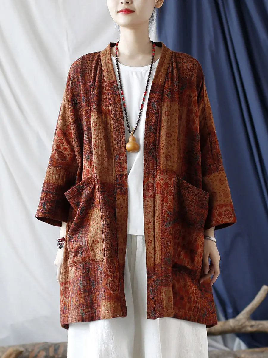 Pocket Print Loose Coat
