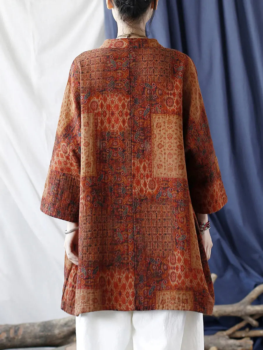 Pocket Print Loose Coat