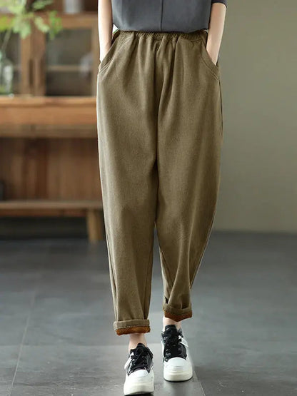 Thicken Pure Color Harem Pants