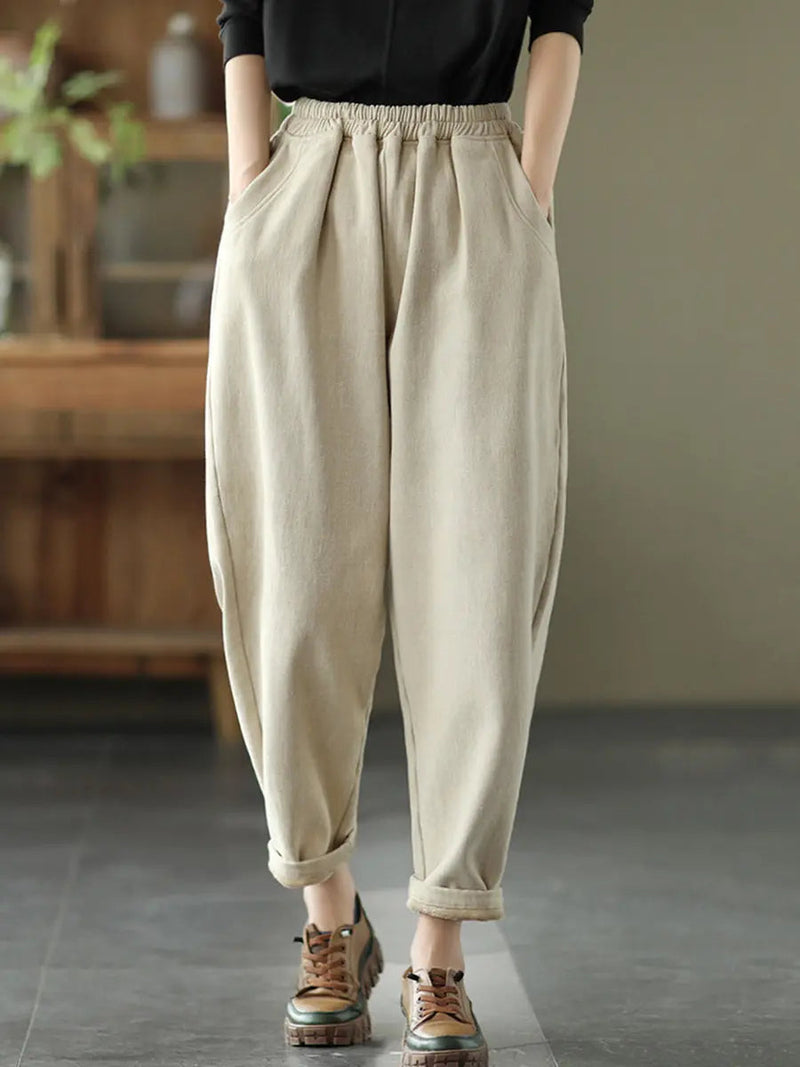 Thicken Pure Color Harem Pants