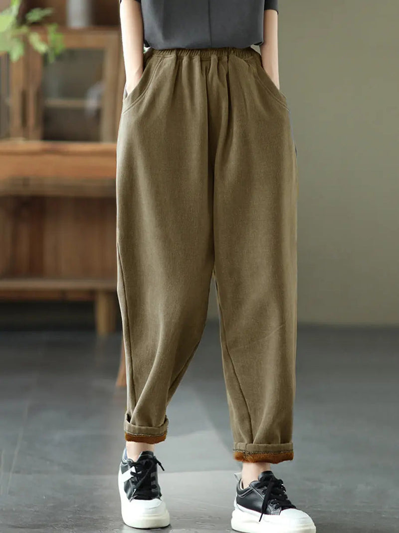Thicken Pure Color Harem Pants