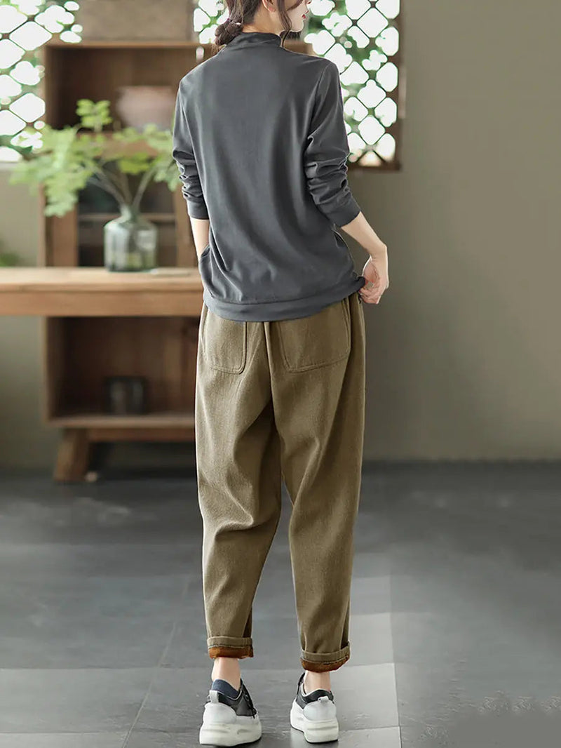 Thicken Pure Color Harem Pants