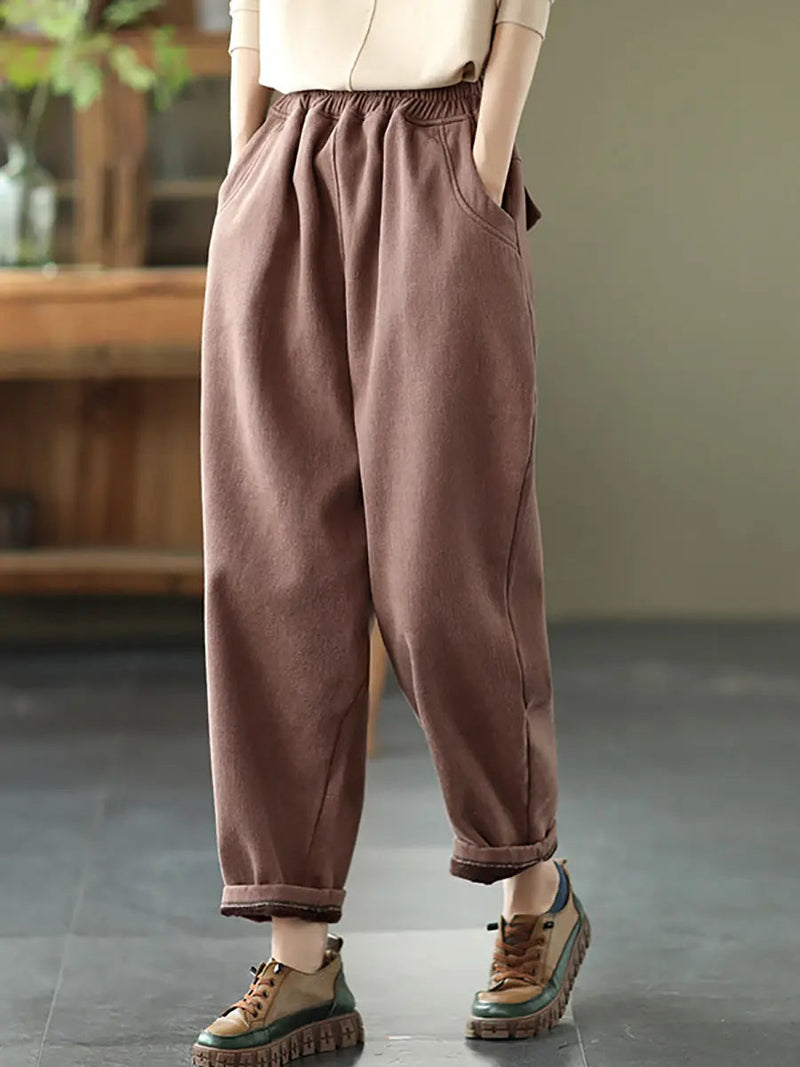 Thicken Pure Color Harem Pants