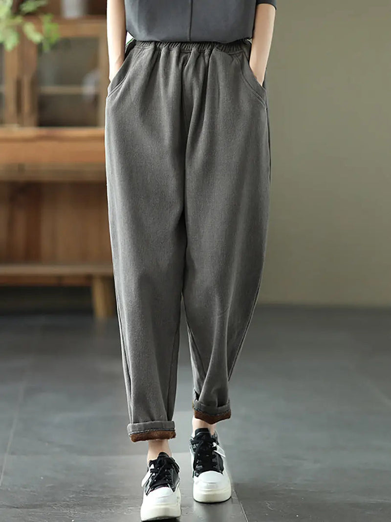 Thicken Pure Color Harem Pants
