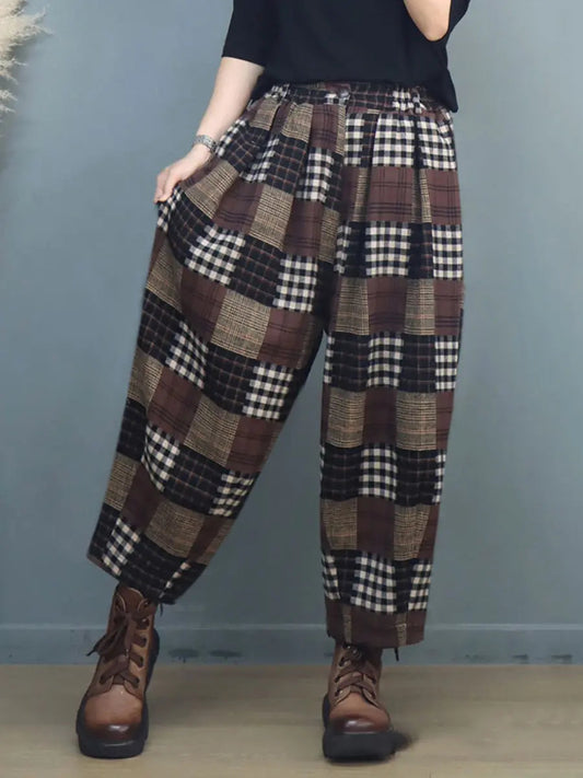 Plaid Harem Pants