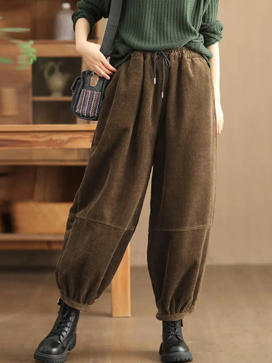Loose Fleece-lined Pants