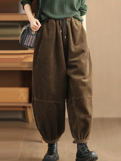Loose Fleece-lined Pants
