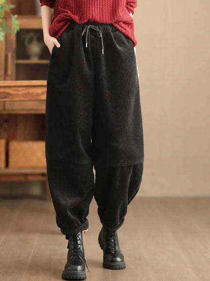 Loose Fleece-lined Pants