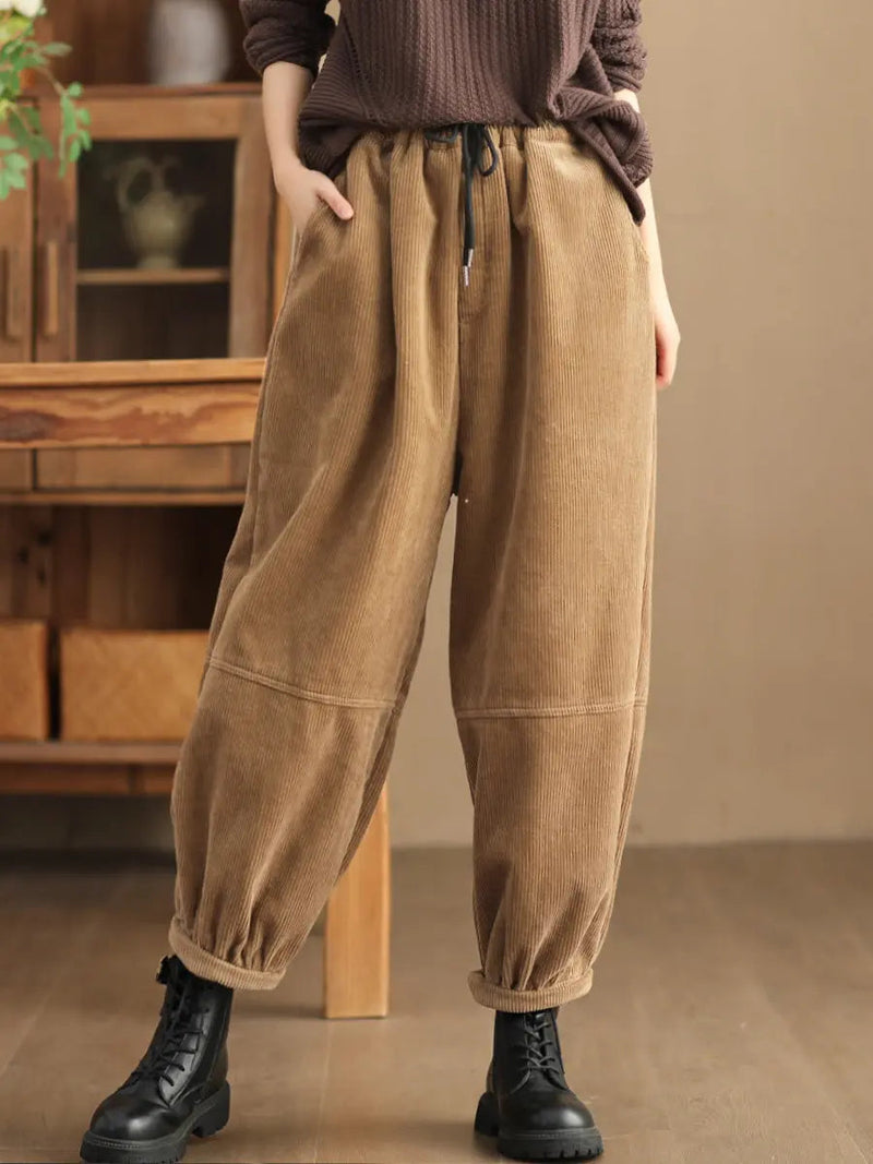 Loose Fleece-lined Pants