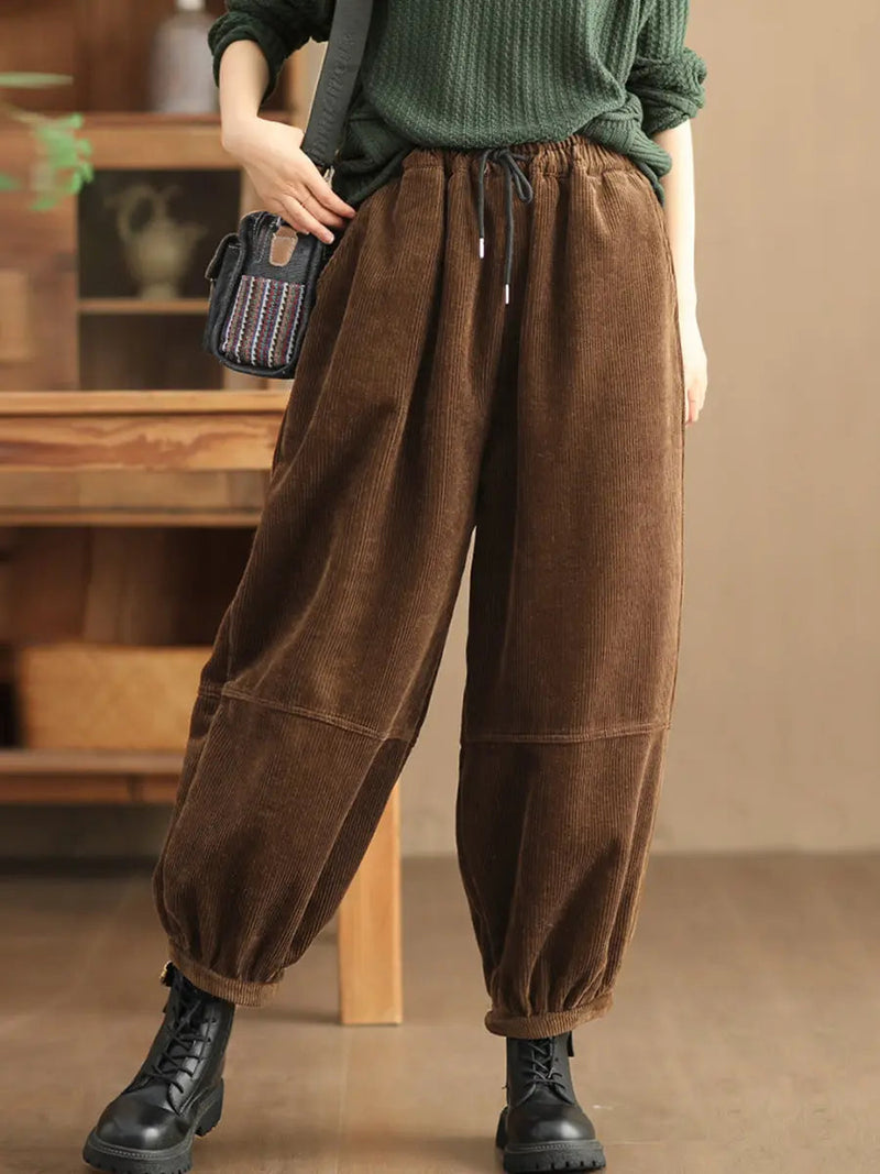 Loose Fleece-lined Pants