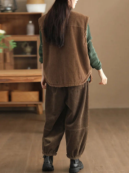 Loose Fleece-lined Pants