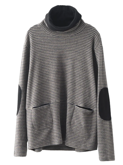 Stripe Turtleneck Sweatshirt