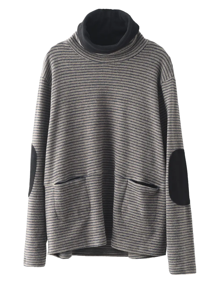 Stripe Turtleneck Sweatshirt