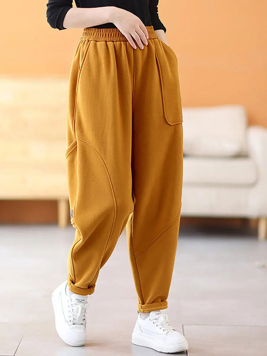 Fleece-lined Harem Pants