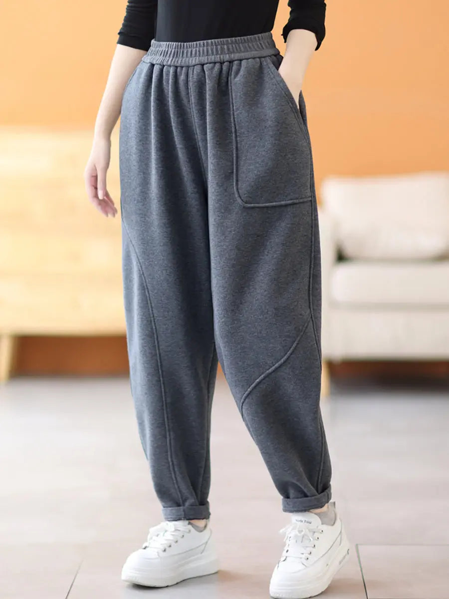 Fleece-lined Harem Pants
