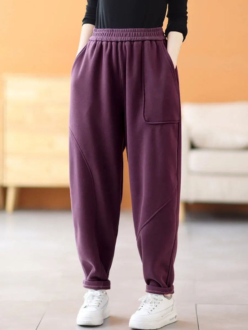 Fleece-lined Harem Pants