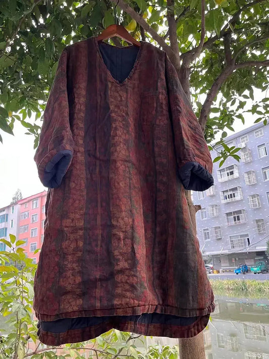 Flower Padded Long Coat