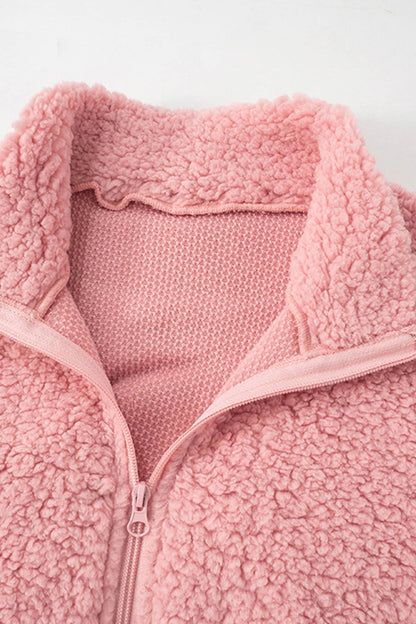 Plush Drawstring Crop Hoodie Shorts Set