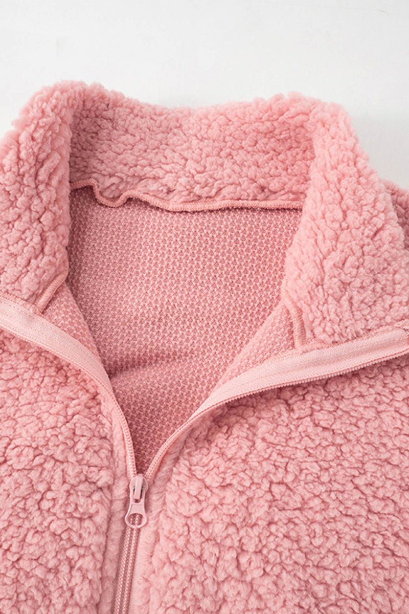 Plush Drawstring Crop Hoodie Shorts Set
