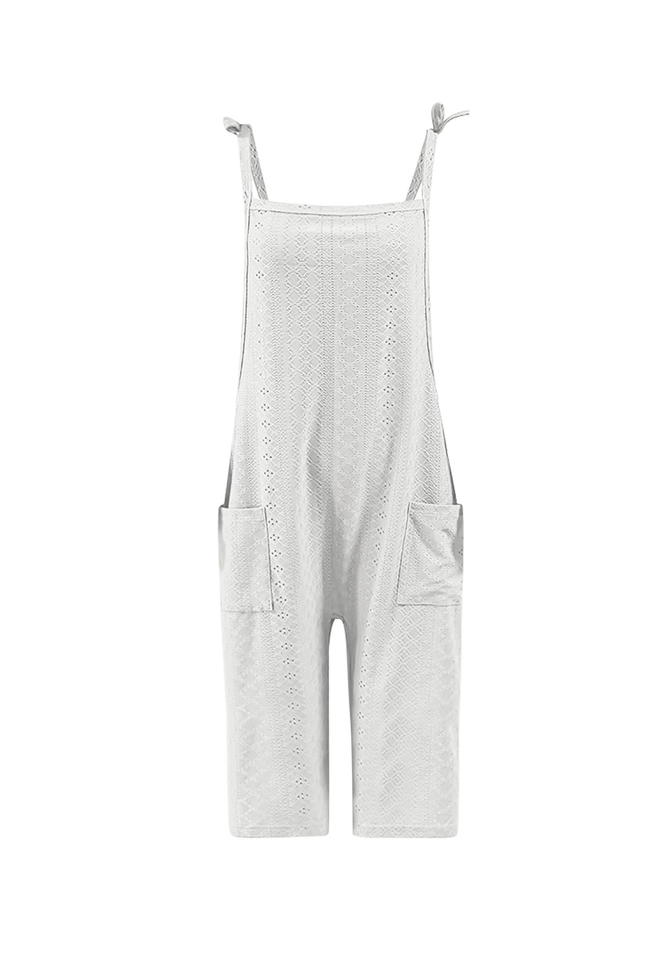 Pocket Eyelet Cami Capri Jumpsuits
