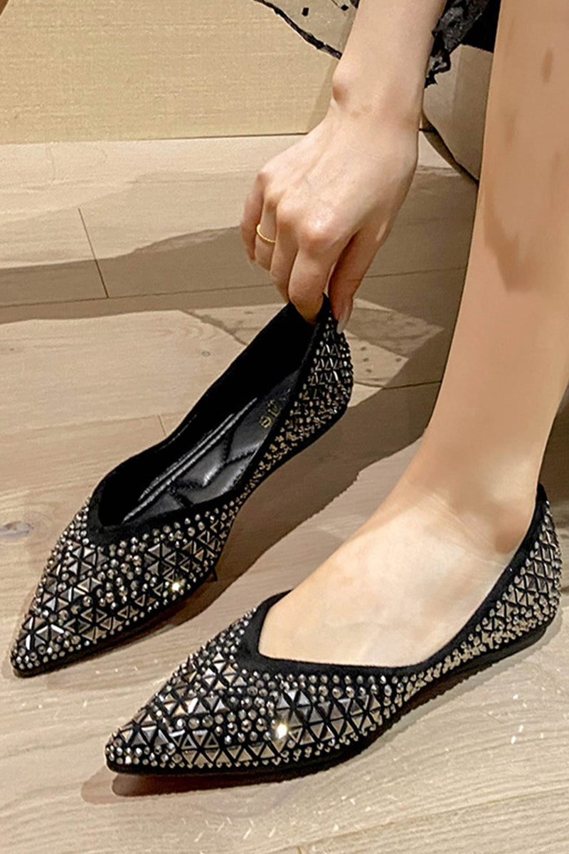 Pointed Rhinestone Flats
