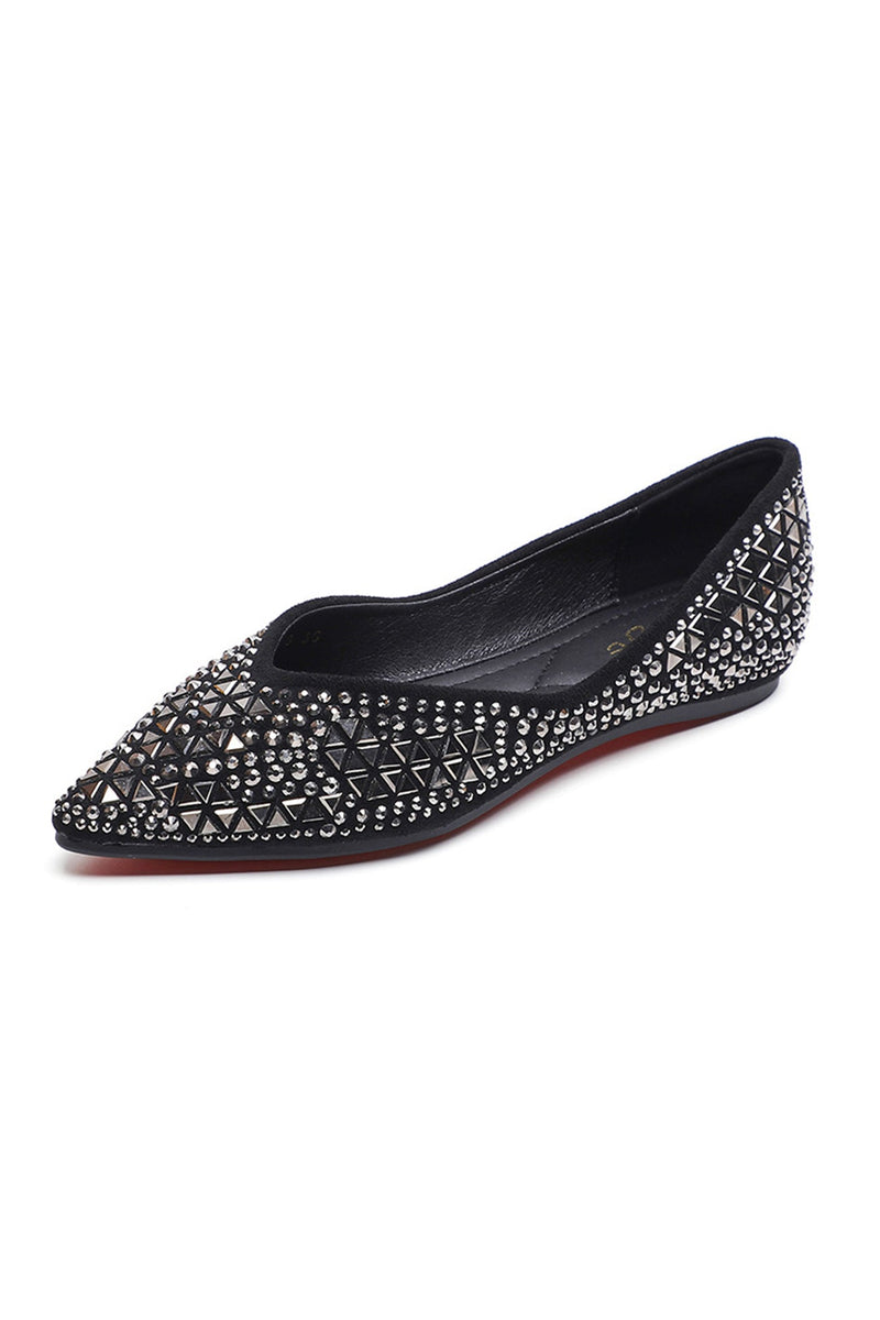 Pointed Rhinestone Flats