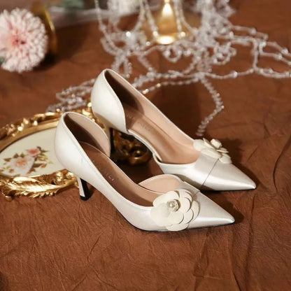 Pointed Color Summer Slingback Slip on Shoes Low Heel Pumps