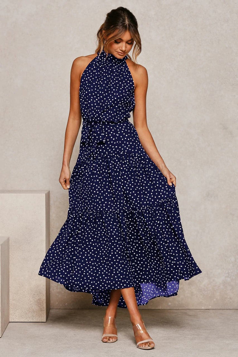 Polka Dot Print Maxi Dress