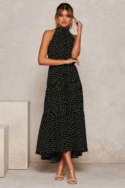 Polka Dot Print Maxi Dress