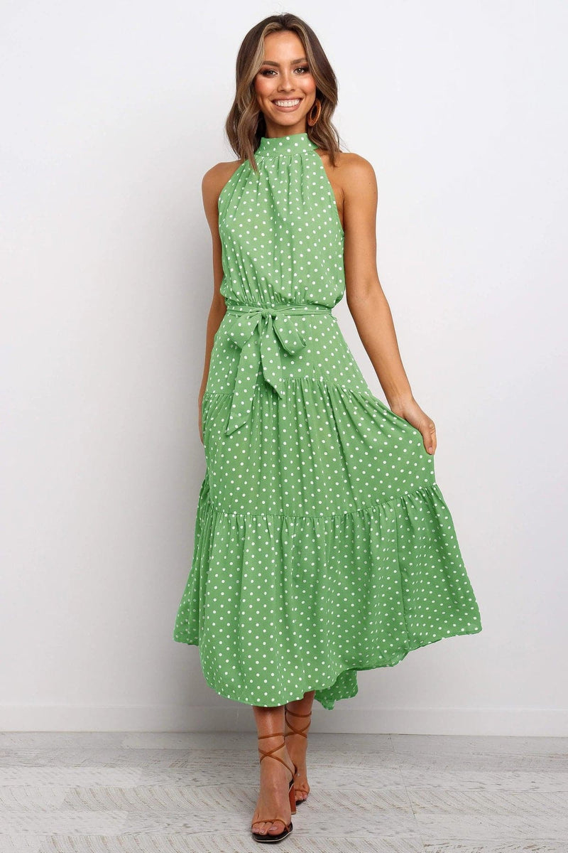 Polka Dot Print Maxi Dress