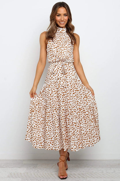 Polka Dot Print Maxi Dress