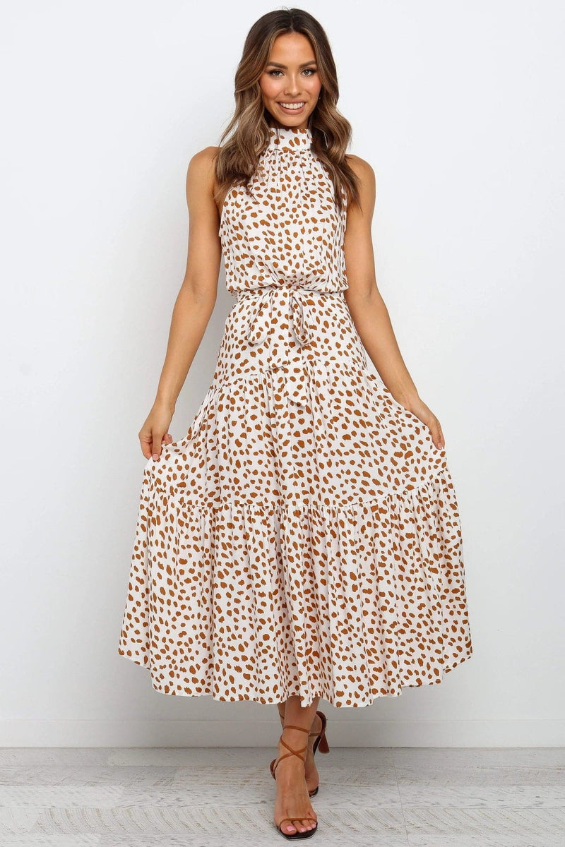 Polka Dot Print Maxi Dress