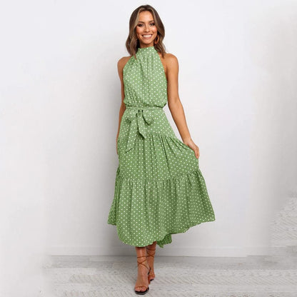 Polka Dot Print Maxi Dress