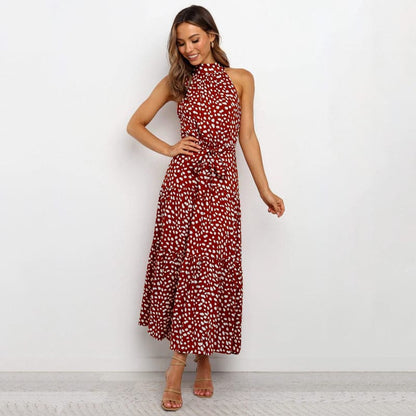 Polka Dot Print Maxi Dress